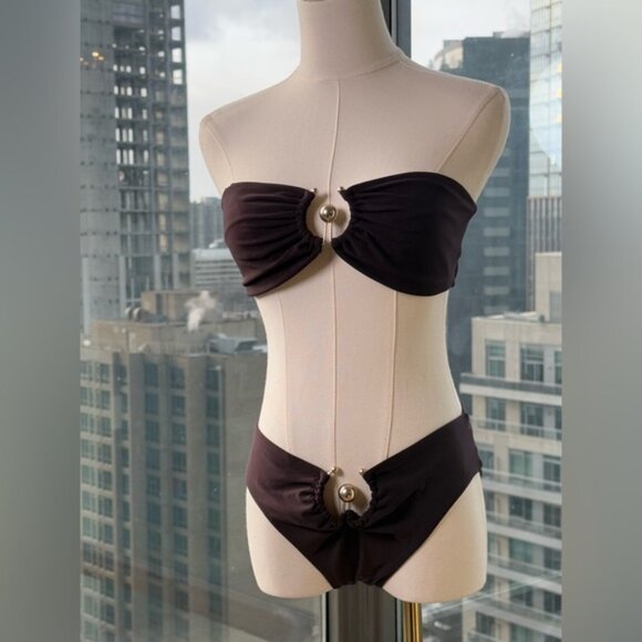 🆕 CHRISTOPHER ESBER 🧿 NWOT Brown Orbit Bikini Set - Sz AU 10 / US 6 - Picture 4 of 16
